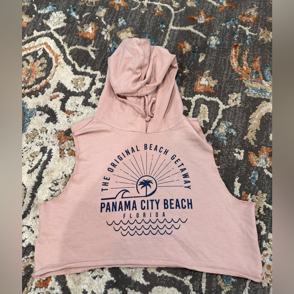 Women's Miami Style Sleeveless Crop Panama City Beach Florida (S) Pink